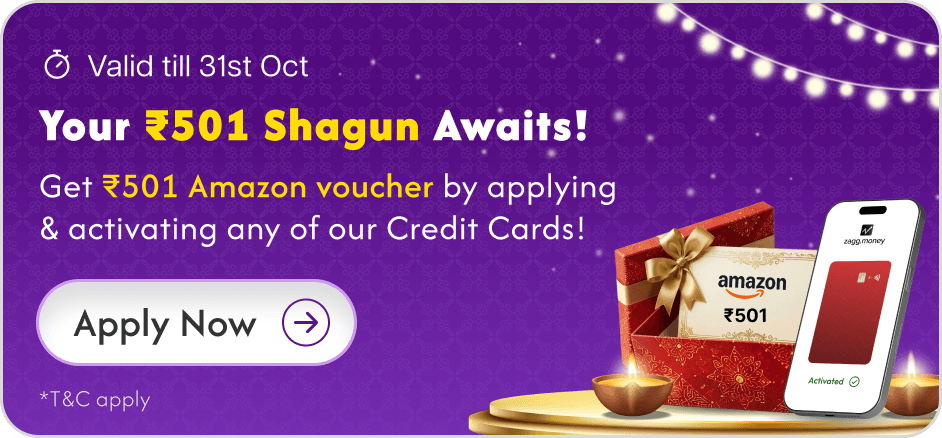 Your Rs 501 Shagun awaits! Get a Rs 501 Amazon voucher by applying and activating any of our credit cards. Valid till 31st October.